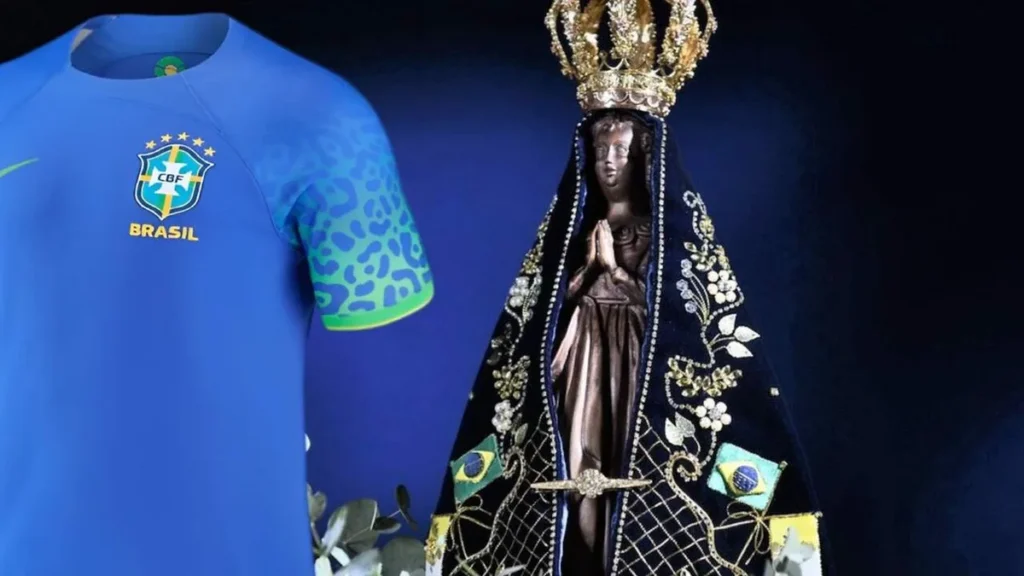 Imagem Camisa Azul CBF e Aparecida do artigo O manto azul da Mãe Aparecida e a seleção brasileira