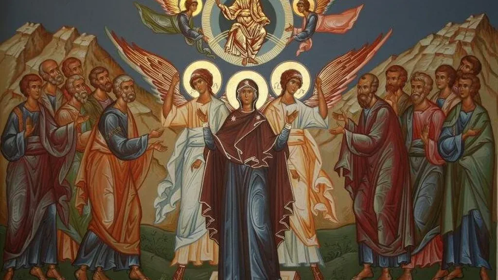 Imagem iconde de nossa senhora no cenaculo do artigo Um Minuto com Maria e Jesus Ressuscitado