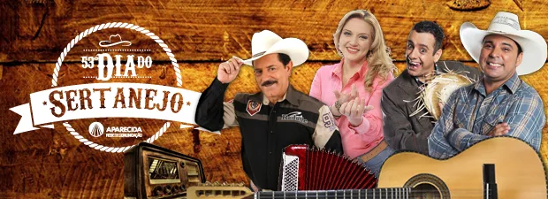 Dia do sertanejo programação artistas show, rádio aparecida