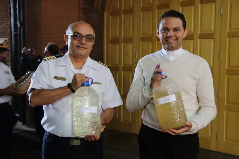 Santuário de Aparecida recebe as amostras das águas dos principais rios brasileiros, coletadas pela Marinha do Brasil. Foto: Marília Ribeiro