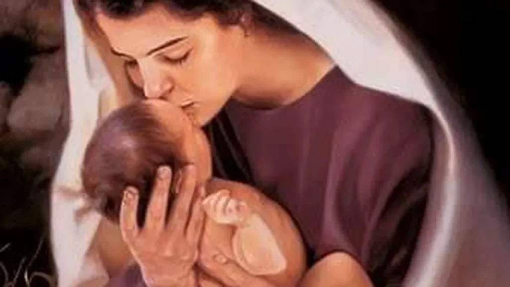 Maria e seu filho Jesus