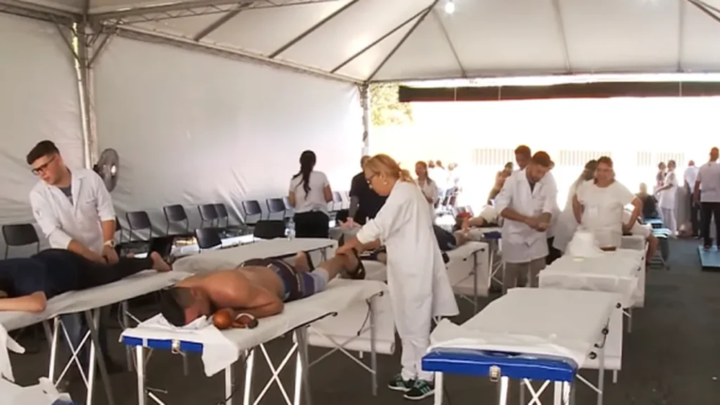 Imagem tenda dos peregrinos do artigo Estrutura para os peregrinos que chegarem a pé ou de bicicleta no Santuário