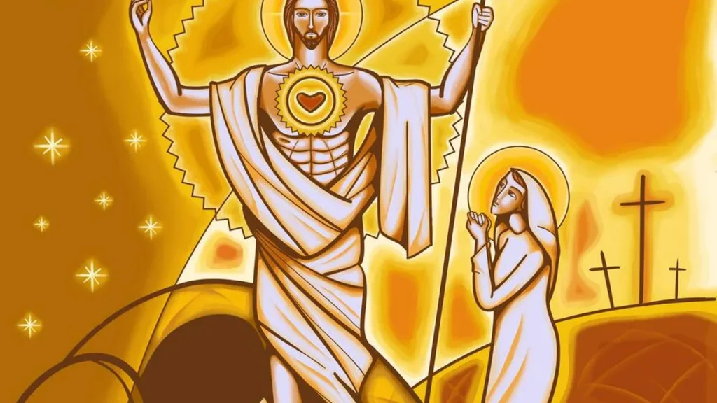Imagem Santa Maria Madalena contemplando Jesus Ressucitado ressurreicao de Cristo Pascoa do artigo Santa Maria Madalena, primeira testemunha da Ressurreição
