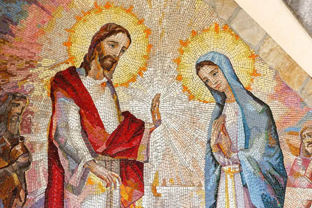 Jesus e Maria rezando