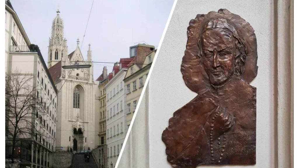 Imagem Busto e igreja Pe. Passerat Austria do artigo Venerável Padre Passerat é homenageado em Viena, Áustria