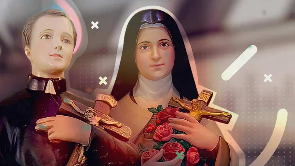 Imagem arte para post do jm Sao Geraldo e Santa Teresinha do artigo A amizade espiritual entre Santa Teresinha e São Geraldo