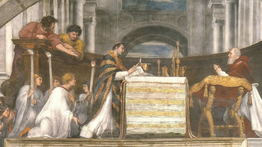 Imagem Milagre de Bolsena Raphael0 do artigo Conheça a história de 3 milagres eucarísticos