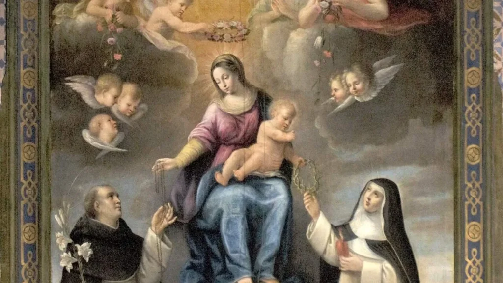 Imagem Sao Domingos e Nossa Senhora do artigo São Domingos de Gusmão e a devoção ao Santo Rosário