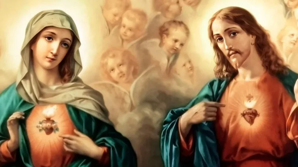 Imagem sagrado coracao de Jesus e Maria do artigo Ladainha de São João Eudes aos Sagrados Corações de Jesus e Maria