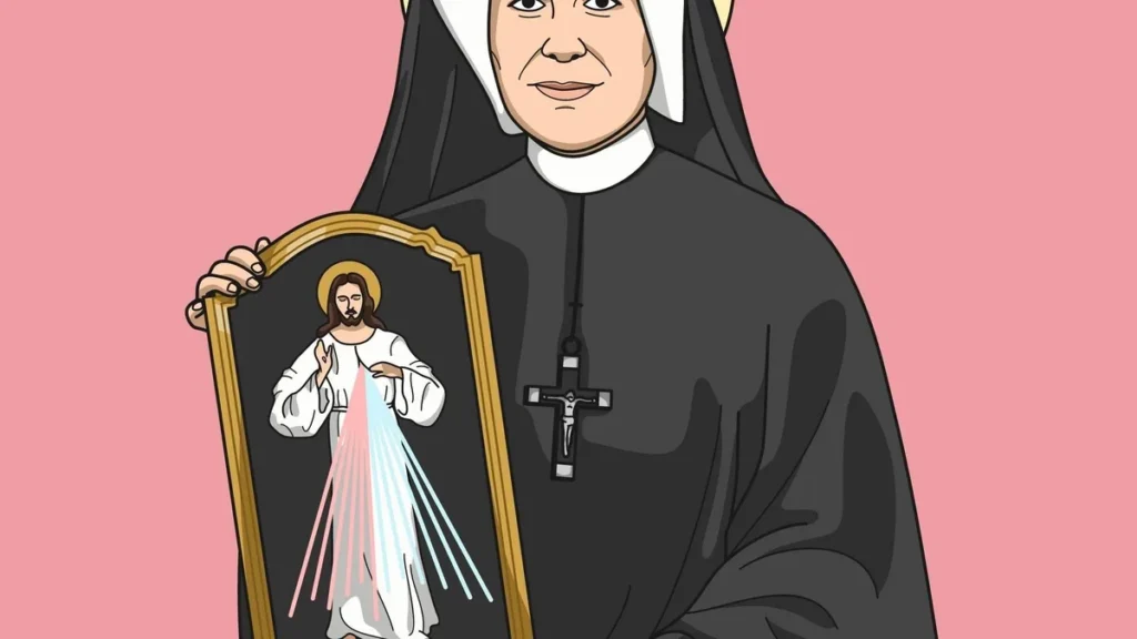 Imagem santa faustina e jesus misericordioso do artigo Você sabe quem foi Santa Faustina, apóstola da Misericórdia?
