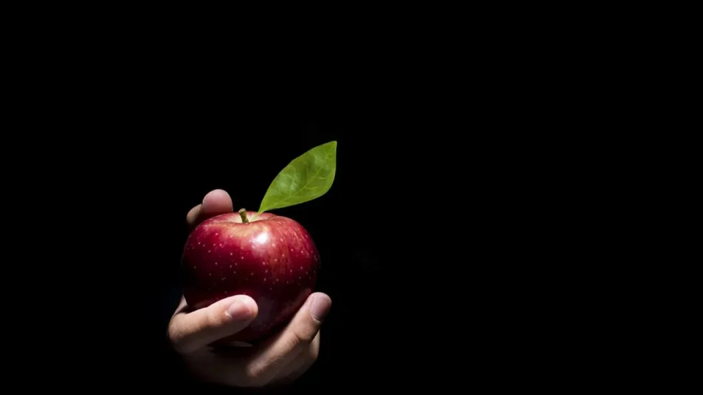 Imagem pessoa segurando maca do artigo Entenda o que é ou não pecado para a Igreja Católica