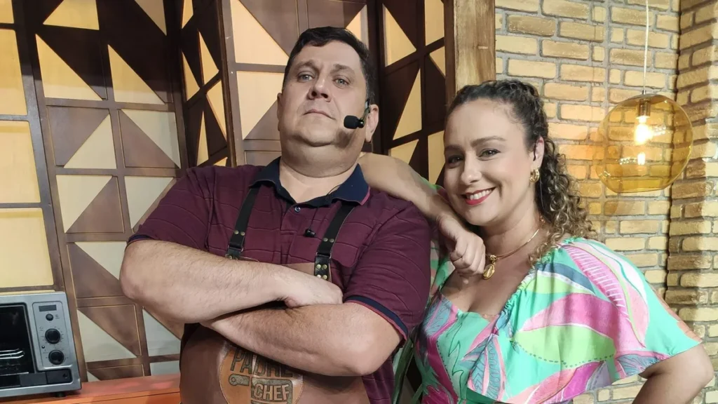 Imagem 1 Padre Chef e Bianca Laua Pruducao TV Aparecida destaque Easy Resize.com do artigo "Sabor de Vida" aborda o Vegetarianismo e o Veganismo
