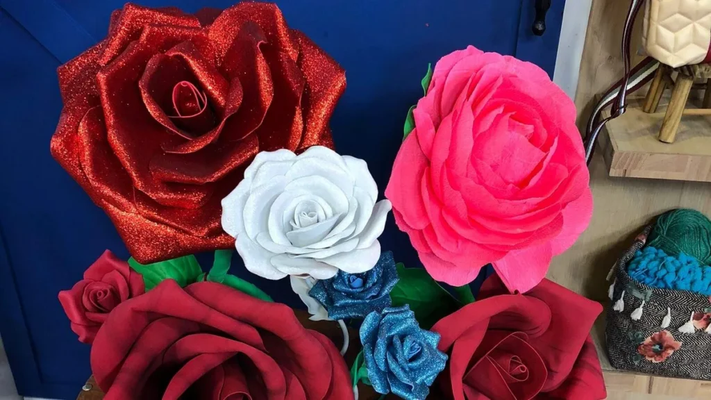 Imagem flor gigante eva do artigo Rosa Gigante em EVA