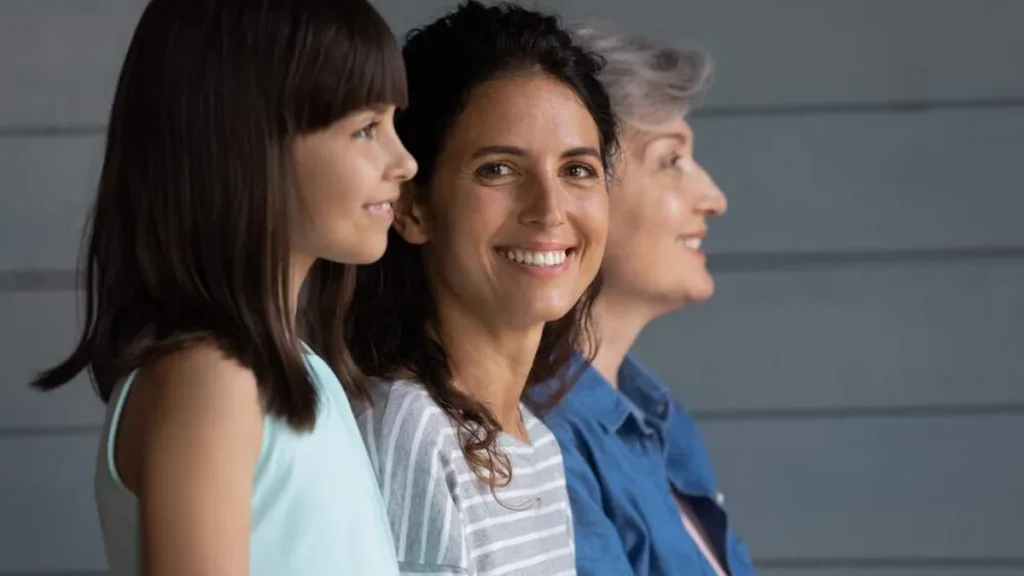 Três gerações de mulheres da mesma família