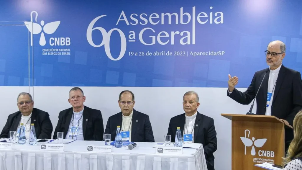 Imagem Entrevista coletiva da CNBB 19 04 2023 do artigo CNBB avaliou os últimos quatro anos da Igreja no Brasil