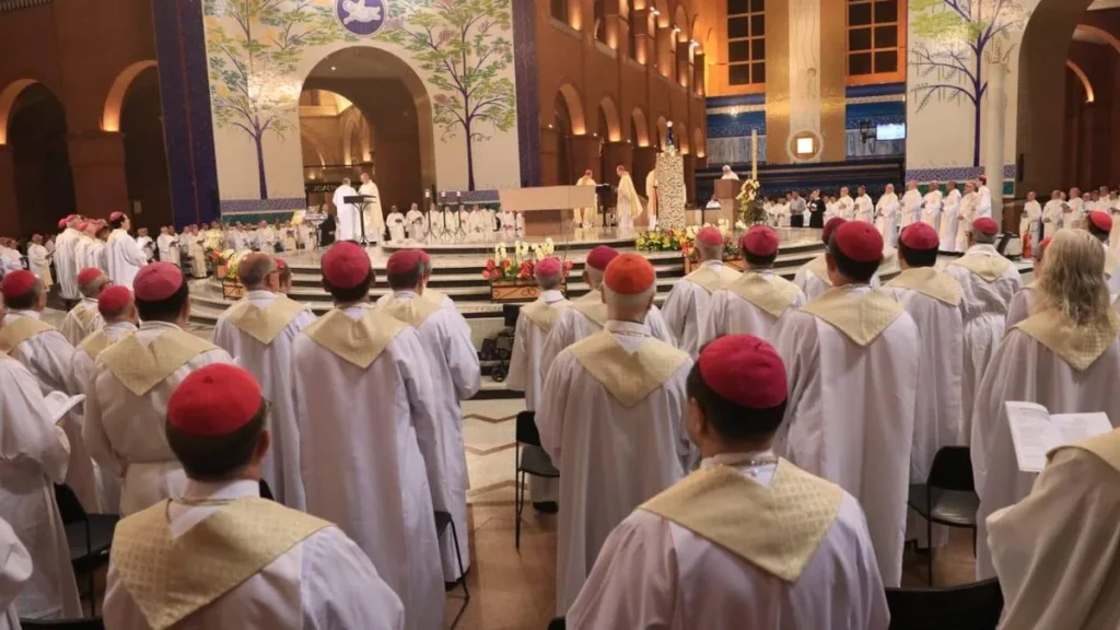 Imagem Missa de abertura Assembleia CNBB 19 04 2023 do artigo Santo Terço e Missa concluem primeiro dia da Assembleia Geral
