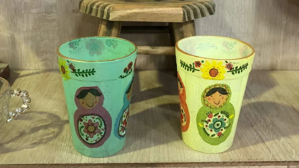 Imagem decoupage em copos de vidro do artigo Decoupage em copos de vidro