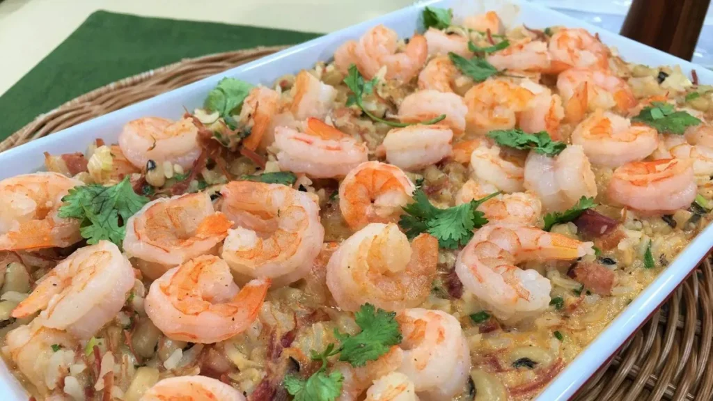 Imagem baiao do artigo Baião de camarão com farofa de tapioca - Santa Receita