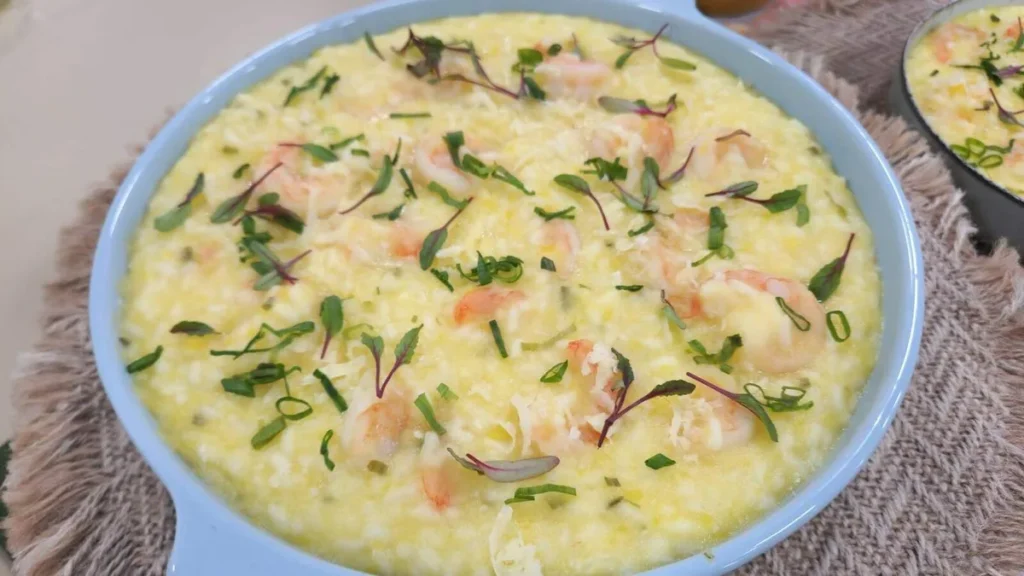 Imagem risoto de mandioquinha do artigo Risoto de mandioquinha com camarão - Santa Receita