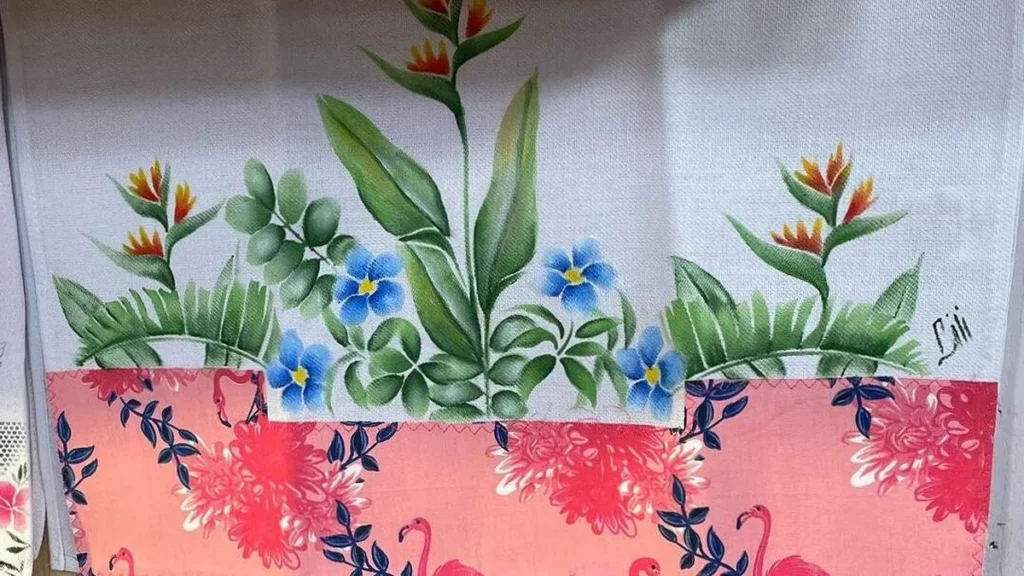 Imagem pintura do artigo Pintura de Flores no Pano de Copa - Faça Você Mesmo