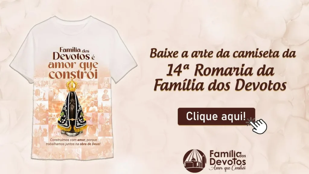 Imagem Arte camiseta romaria FD 2023 do artigo Baixe a arte da camiseta da 14ª Romaria da Família dos Devotos!