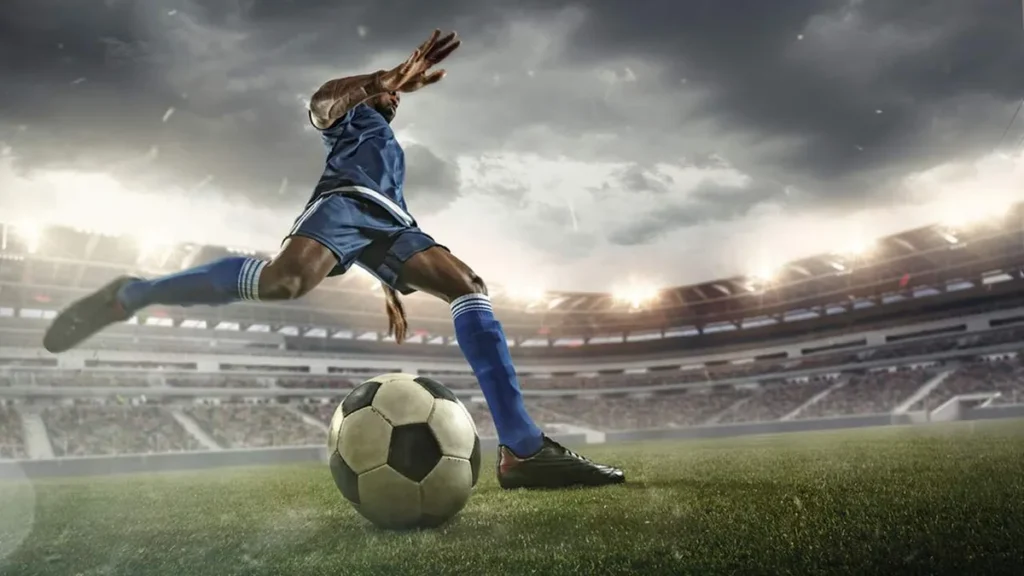 Imagem Jogador em partida de futebol do artigo Conheça a história do esporte mais amado do mundo, o Futebol