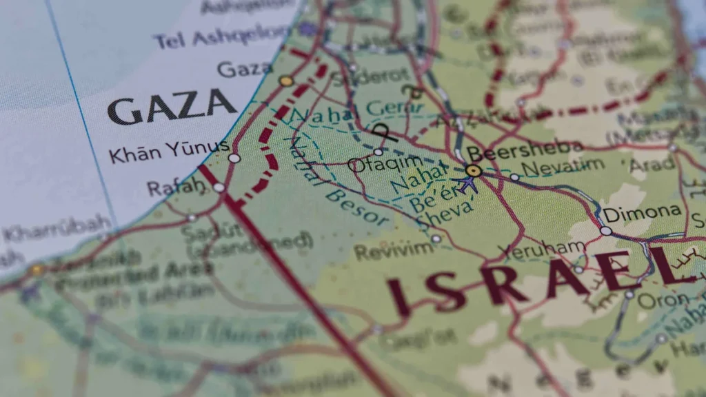 Imagem mapa de gaza e israel do artigo Mesmo na guerra vale tudo?