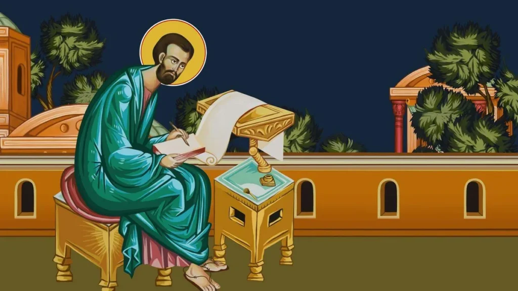 Imagem Sao Marcos escrevendo evangelho do artigo São Marcos, o evangelista deste ano