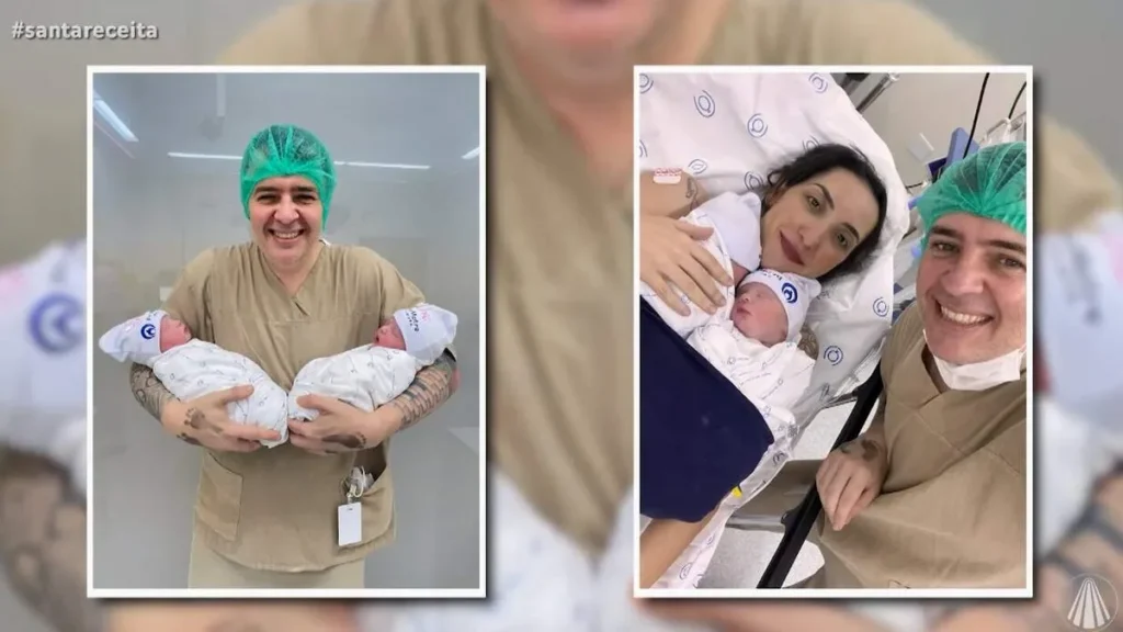 Imagem santa receita do artigo Léo Roncon conta como foi o nascimento de suas duas filhas, Sara e Clara