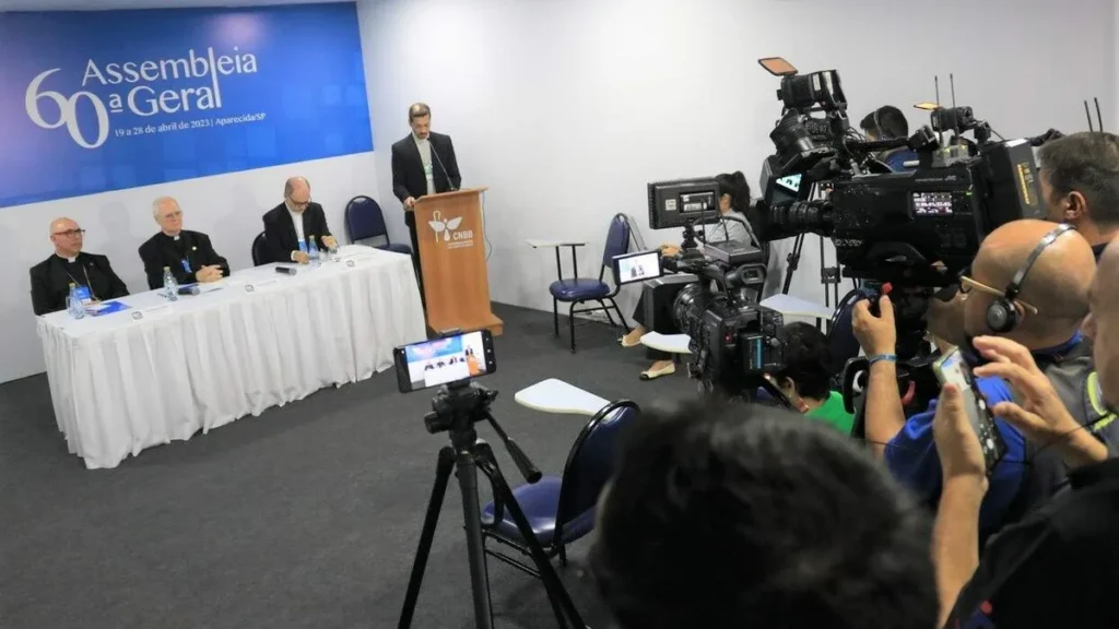 Imagem Coletiva de Imprensa AG CNBB 21 04 2023 do artigo Comunicação da CNBB prepara produtos digitais para a 61ª Assembleia Geral