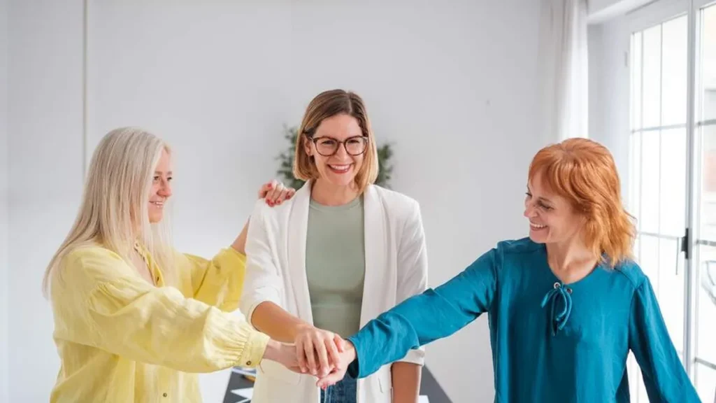 Imagem Mulheres juntas dando as maos do artigo Mulher moderna, uma aventura diária de autodescoberta