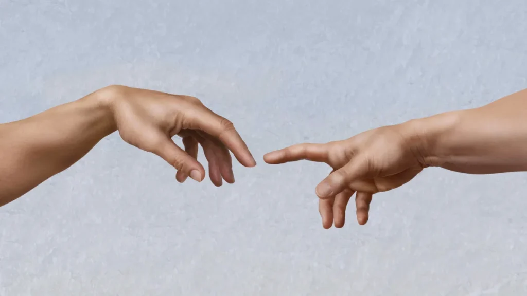 Imagem mao de Deus e adao do artigo Homem: obra-prima de Deus na criação