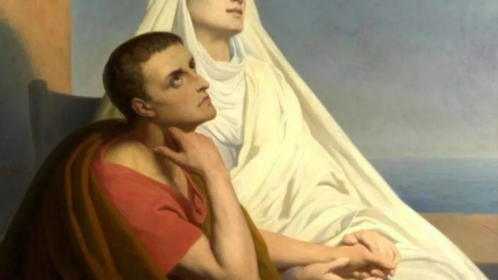 Imagem Santa Monica e Santo Agostinho do artigo Oração de Santa Mônica pela conversão de um filho