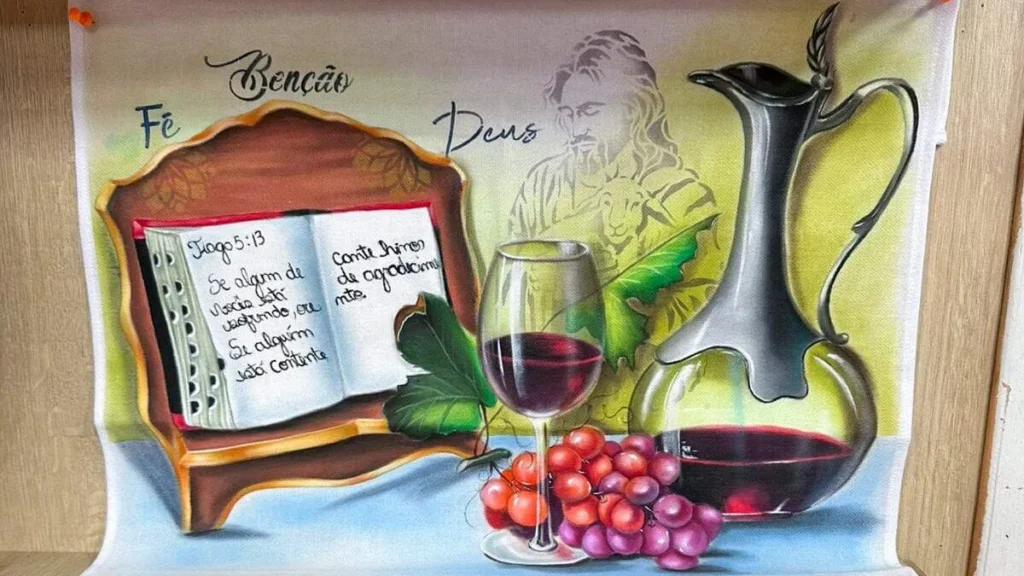 Imagem pintura santa ceia faca voce mesmo do artigo Pintura “Santa Ceia” no pano de copa - Faça Você Mesmo
