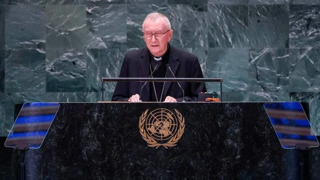 Imagem Pietro Parolin ONU do artigo Na ONU, Vaticano defende diálogo, paz e regulamentação da Inteligência Artificial