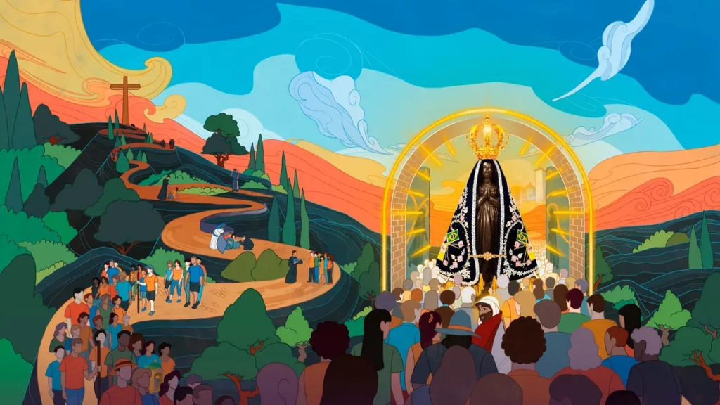 Imagem background festa da padroeira 2024 do artigo Entenda o significado da arte da Novena e Festa da Padroeira 2024