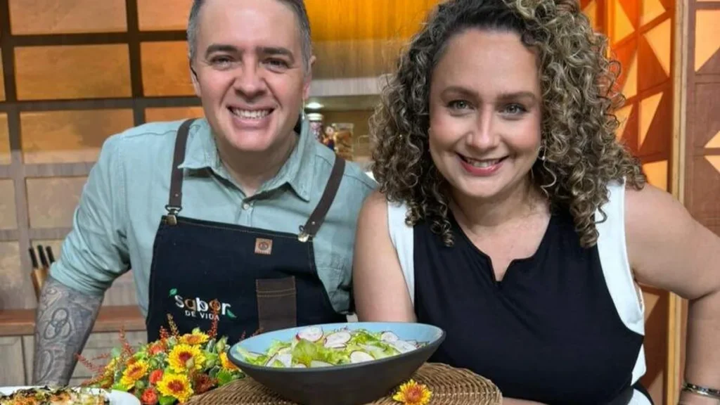 Imagem Bianca Laua e chef Leonardo roncon sabor de vida do artigo Arroz à Grega e o Peixe Assado são os destaques do “Sabor de Vida” deste domingo