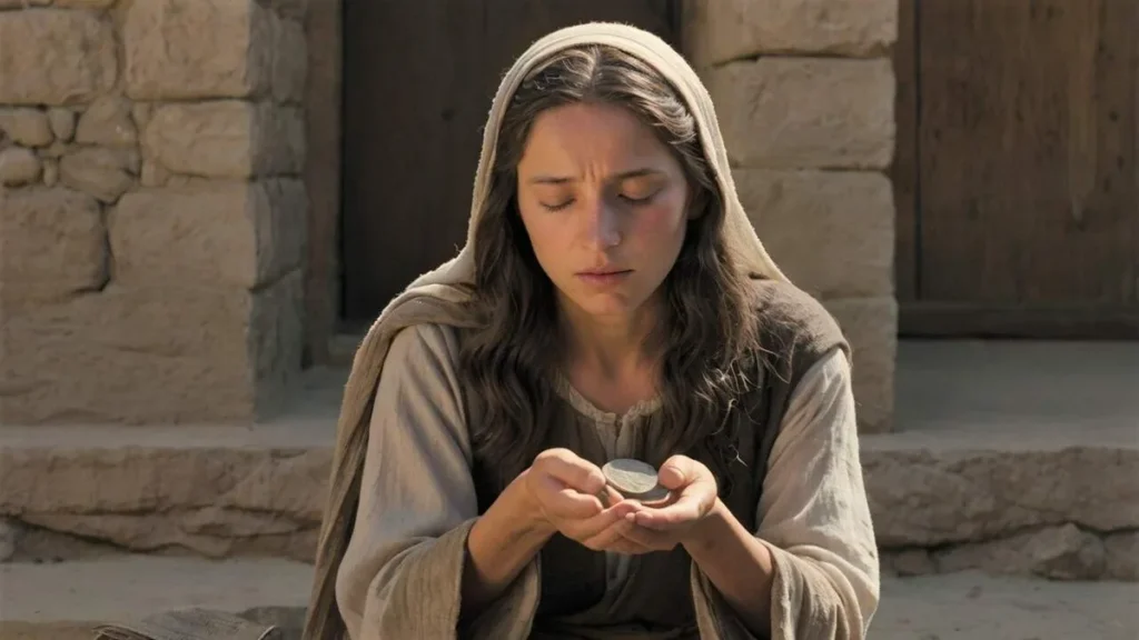Imagem Viuva entrega duas medalhas do artigo Evangelho nos motiva a uma entrega total de nossa vida a Jesus