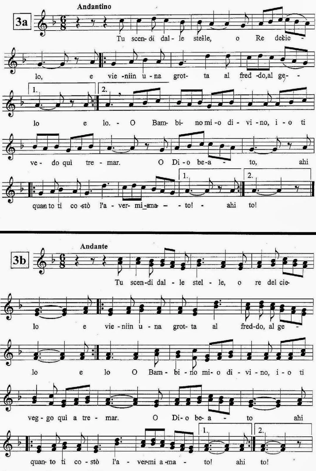Partitura - Tu scendi dalle stelle