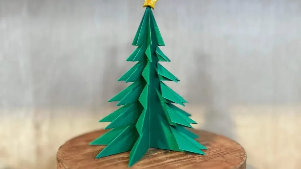 Imagem arvore de natal em dobradura de papel origami faca voce mesmo do artigo Árvore de Natal em dobradura de papel (origami) - Faça Você Mesmo