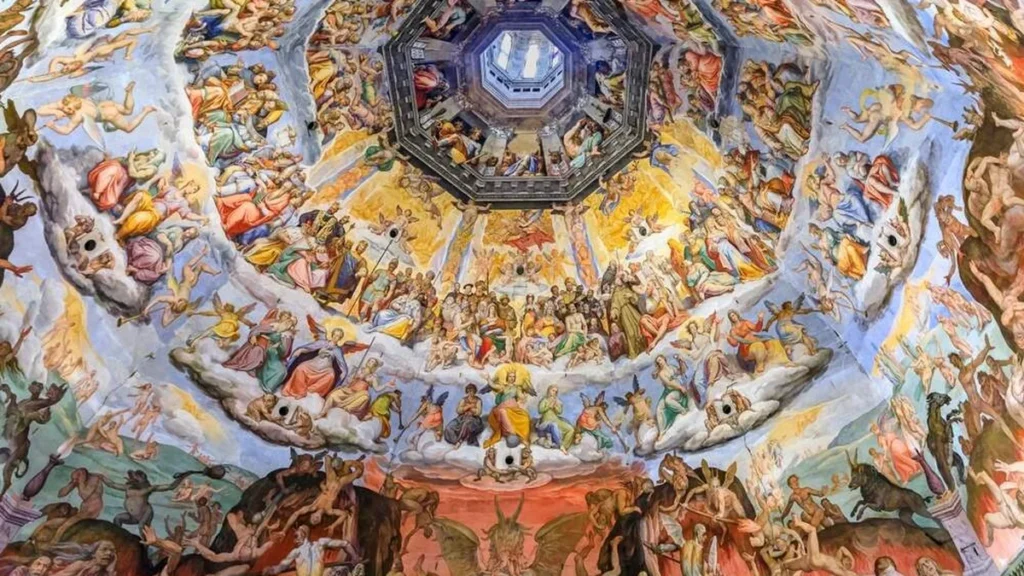 Imagem arte que retrata o ceu inferno e purgatorio do artigo Dogmas da Igreja: o Purgatório