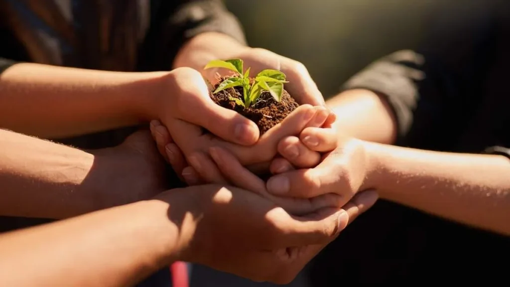 Imagem maos segurando uma muda de plantao do artigo Campanha da Fraternidade 2025: urgência de uma Conversão Ecológica