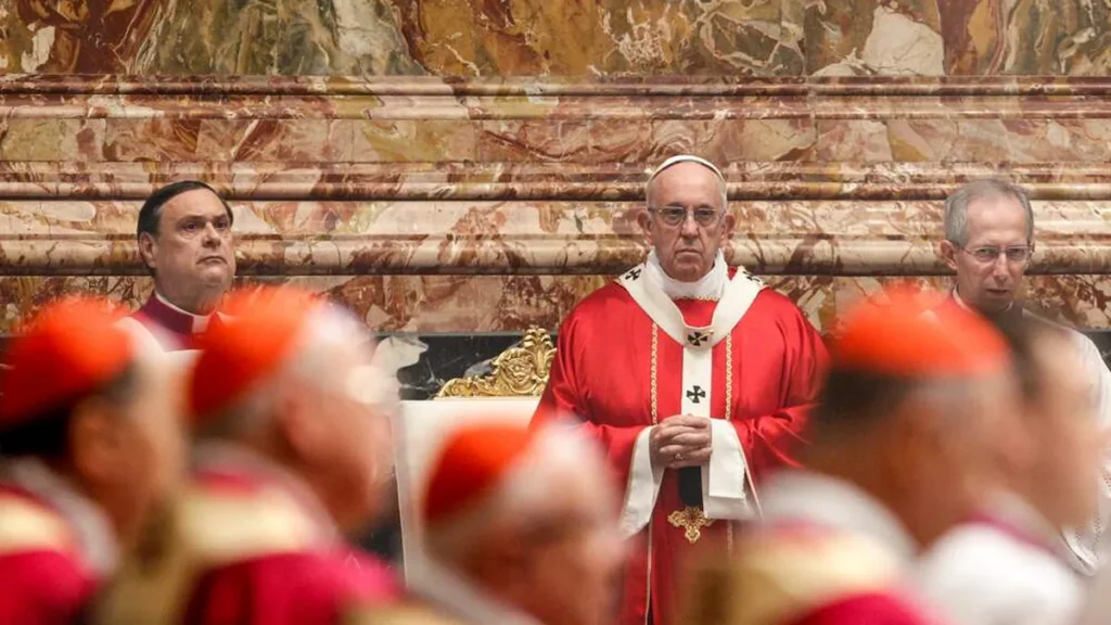 Imagem bispos e o papa do artigo Papa Francisco recebe carta de apoio dos bispos do Brasil