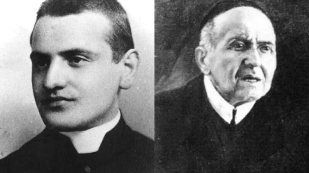 Angelo Roncalli, um jovem sacerdote, e o redentorista Francesco Pitocchi.
