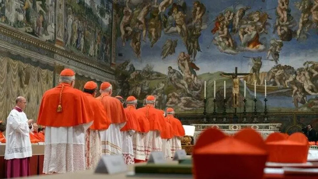 Imagem conclave do artigo A Virgem Maria e os Papas