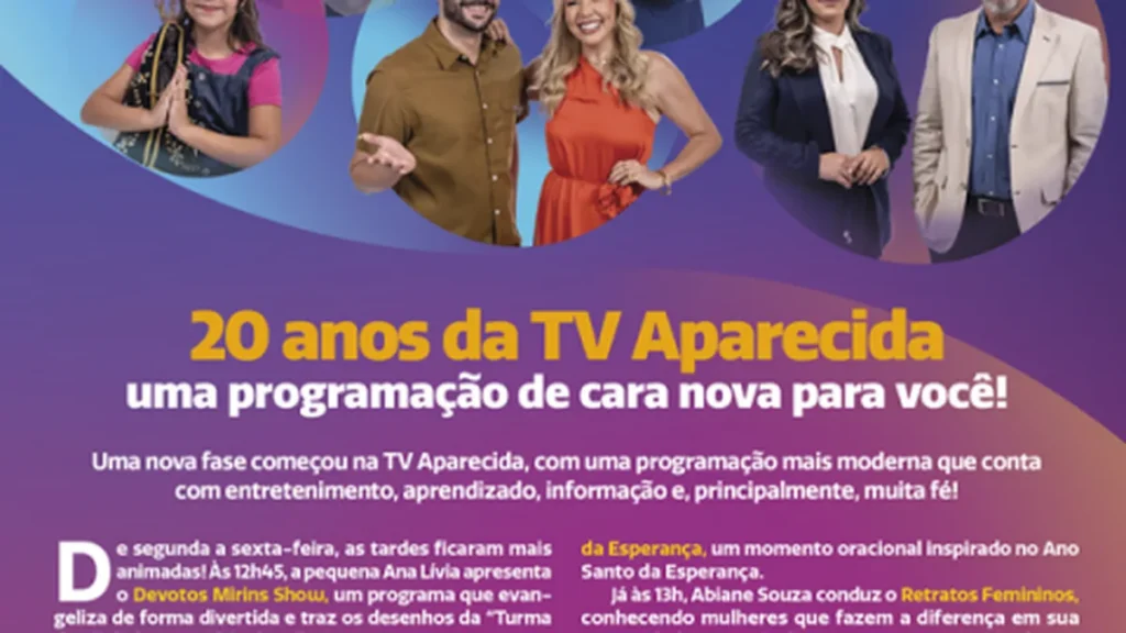 Imagem Nossa Familia na Rede do artigo 20 anos da TV Aparecida
