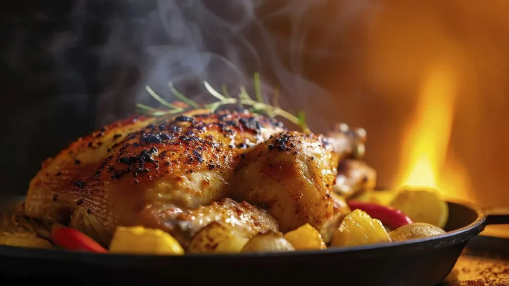 Imagem Frango Assado do artigo Chef no Ar: Frango Assado com Purê de Banana da Terra