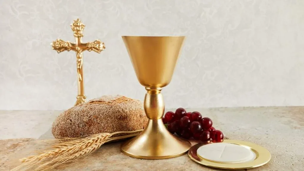 O Pão e Vinho que são representações do Corpo e Sangue de Cristo