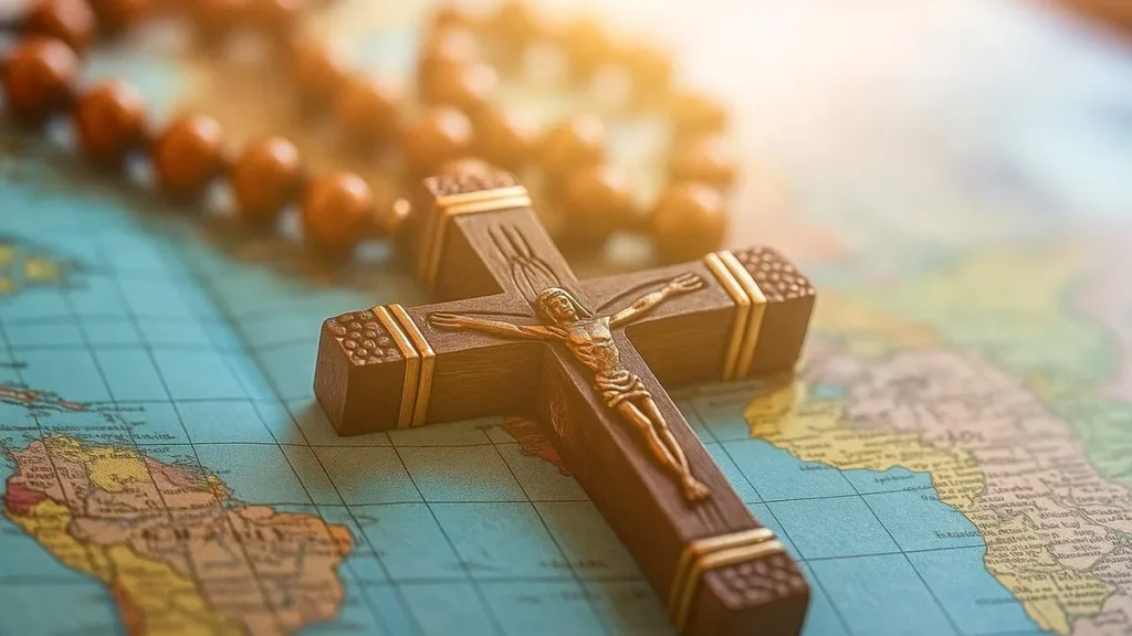 Imagem Crucifixo no mapa mundi do artigo Reflexão semanal: somos enviados em missão