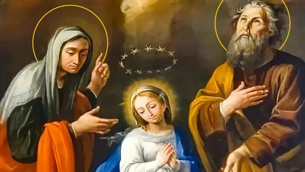 Maria com seus pais, Sant'Ana e São Joaquim